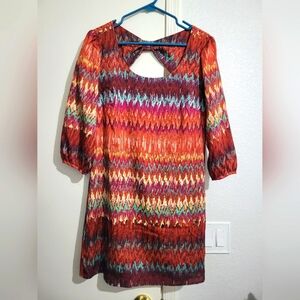 Lily Rose Colorful Zigzag Pattern Dress